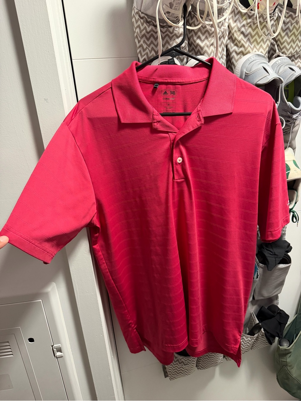 Adidas Men’s dark pink golf Polo Shirt